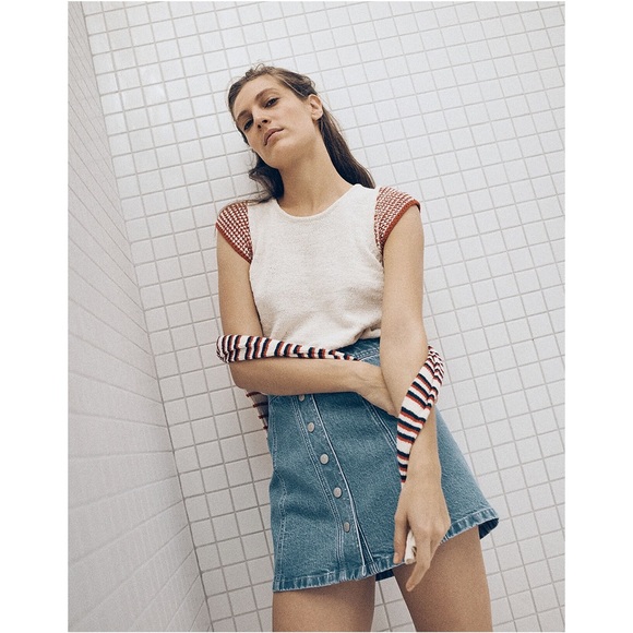 Madewell Stretch Denim A-Line Mini Skirt in Miller Wash - Picture 4 of 10